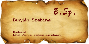 Burján Szabina névjegykártya