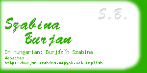 szabina burjan business card